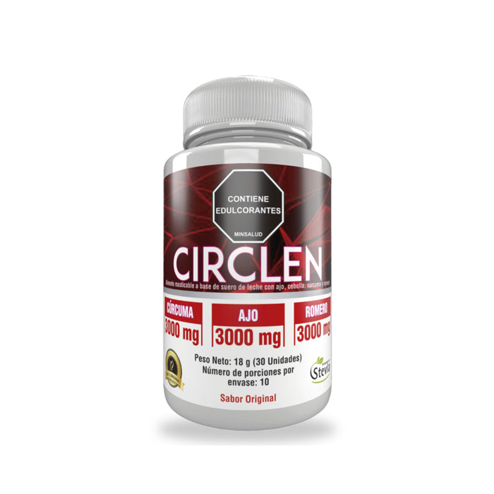 Circlen Vitalcom masticables con ajo, cebolla, cúrcuma y romero x 30