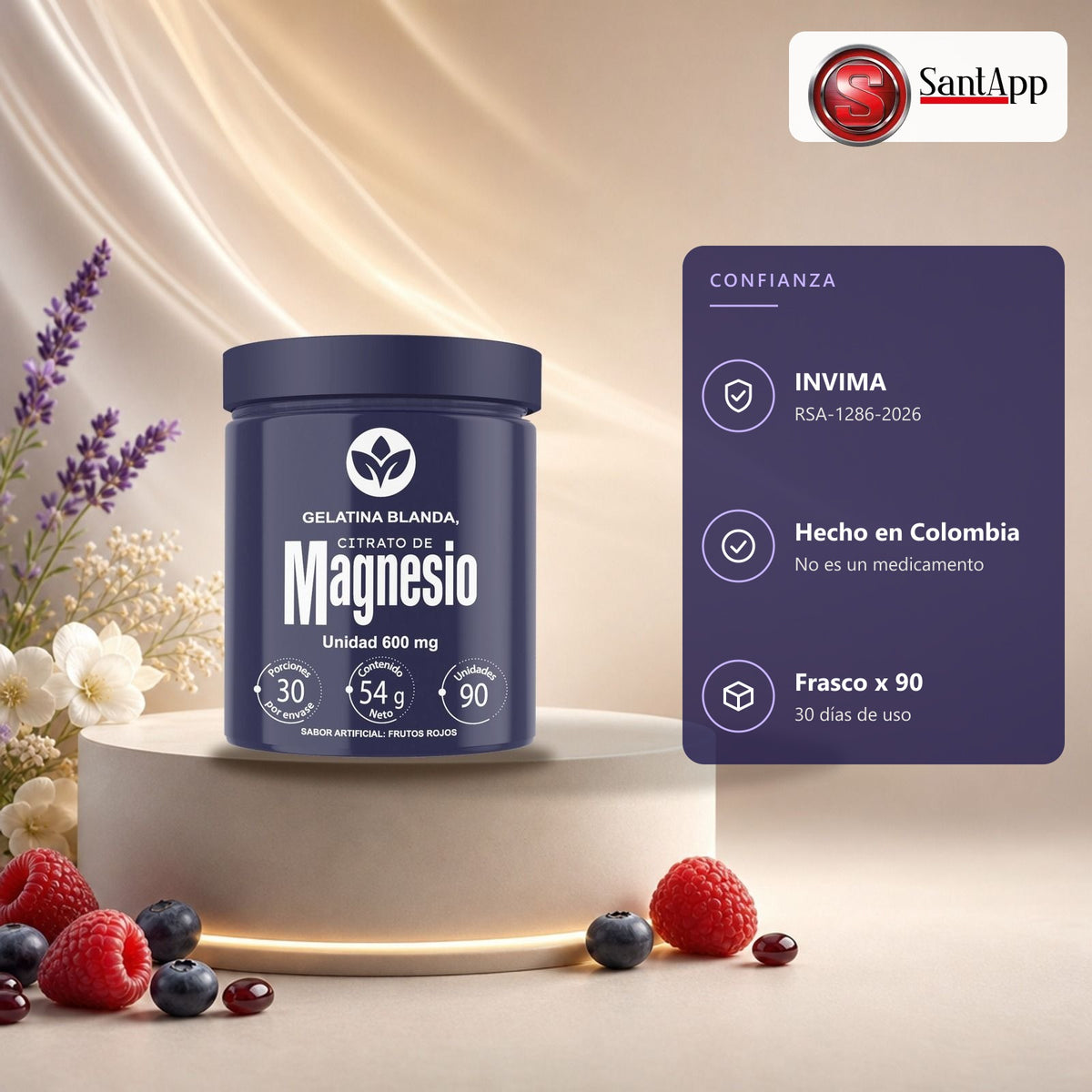 Citrato de Magnesio Vitalcom con registro INVIMA RSA-1286-2026