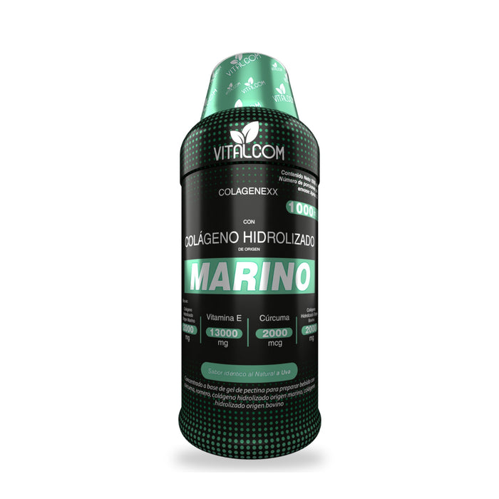 Colagenexx colágeno hidrolizado marino líquido con cúrcuma y romero sabor uva 1000 ml