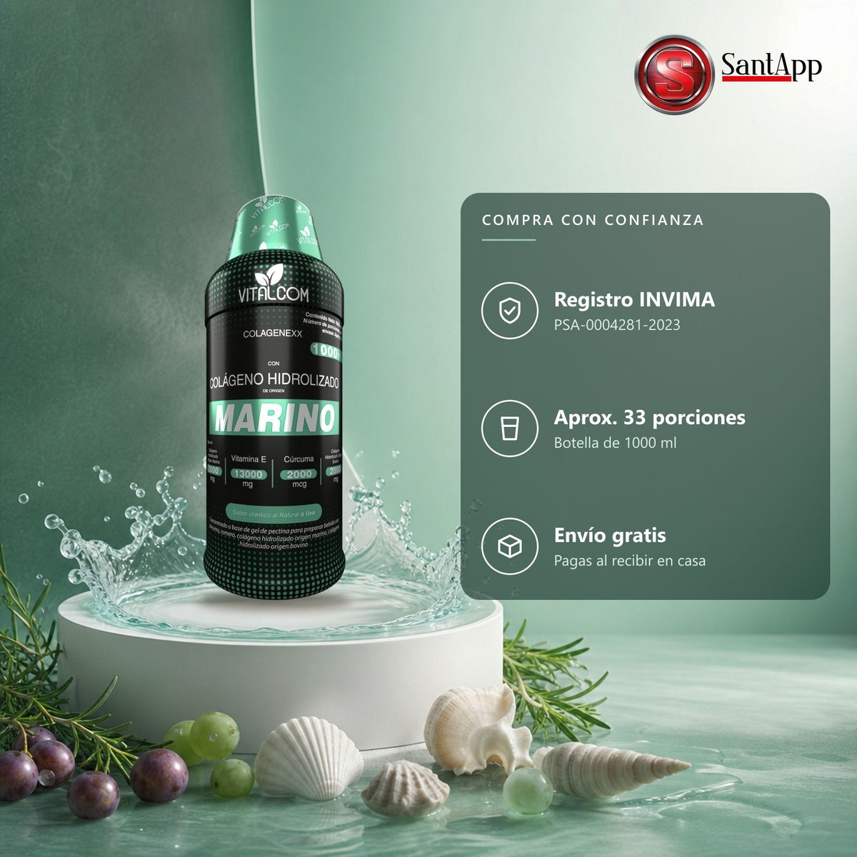 Colagenexx con permiso INVIMA PSA-0004281-2023, envío gratis y pago contra entrega
