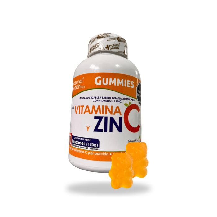 Gummies con vitamina C y zinc Natural Health x 60