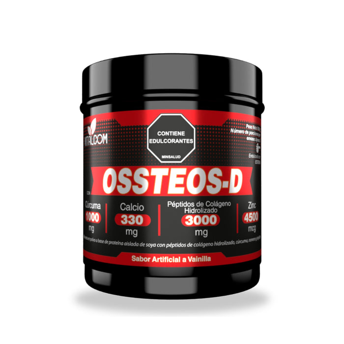 Ossteos-D Vitalcom colágeno hidrolizado con cúrcuma y calcio en polvo 500 g