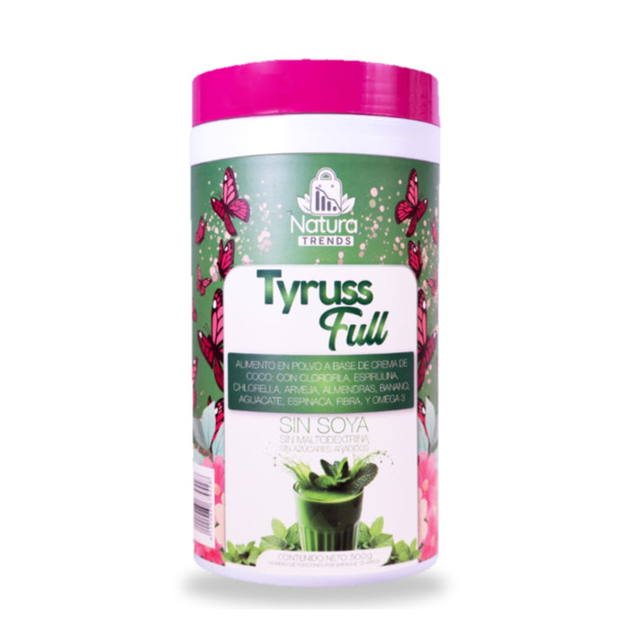 Tyruss Full alimento en polvo con espirulina, chlorella, espinaca y omega 3 500 g, Natura Trends