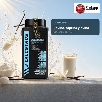Calostro bovino, caprino y ovino con proteína de suero