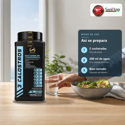 Cómo preparar 3 Calostros: 2 cucharadas en agua