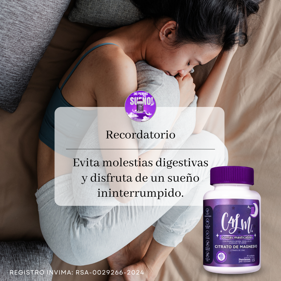 Cómo dormir mejor por las noches.
Remedios naturales para el insomnio.
Gomas para el estrés y la ansiedad.
Suplementos para mejorar la calidad del sueño.
Productos naturales para reducir el estrés.
Cómo manejar el estrés en el trabajo.
Alimentos que ayudan a dormir.
Beneficios de la melatonina.
Cómo dormir rápido y sin estrés.
Suplementos para el sueño con registro INVIMA.