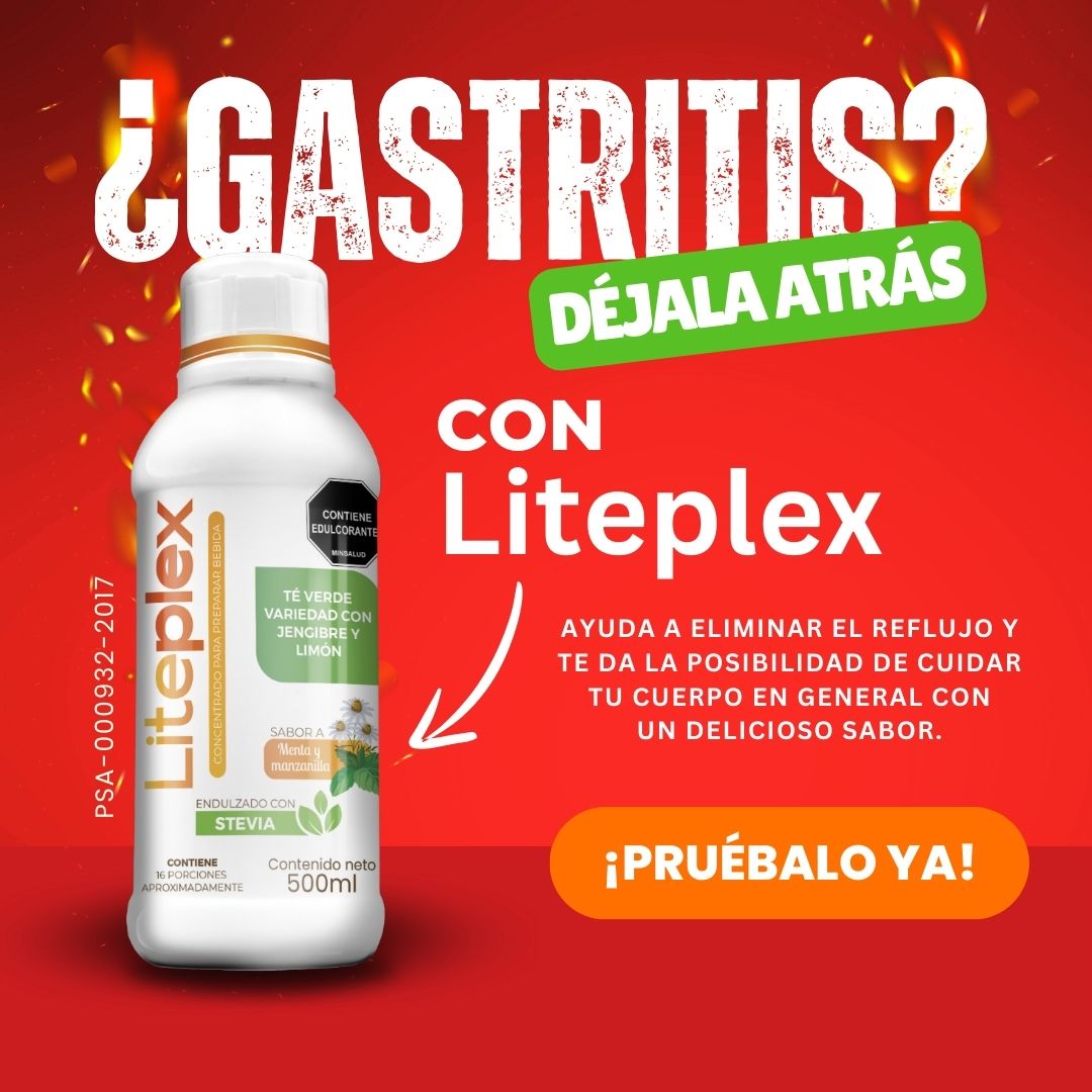 LITEPLEX
Alivio gastritis
Salud digestiva
Reducción acidez
Bienestar estomacal
Producto natural
Suplemento digestivo
Protege el estómago
Registro INVIMA
Alivio reflujo