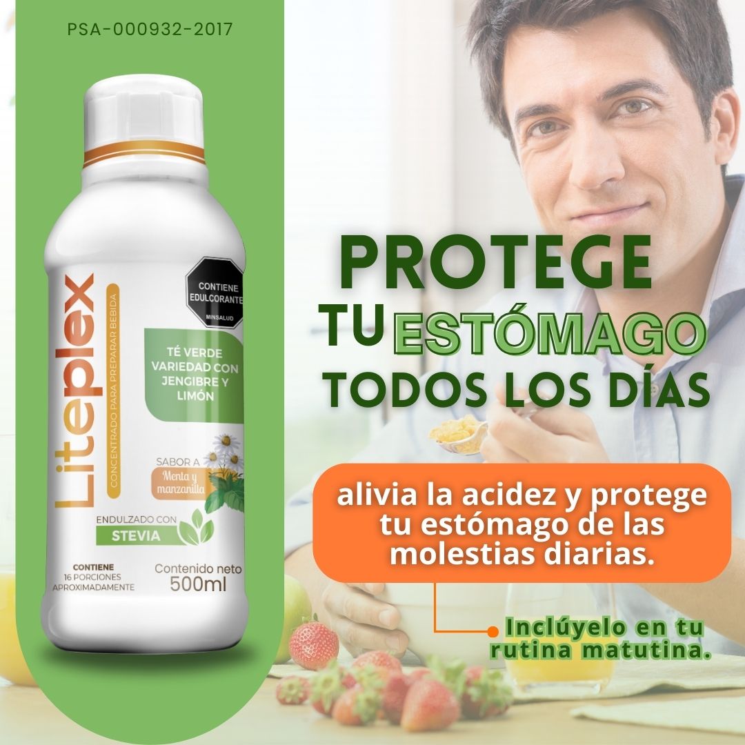 LITEPLEX
Alivio gastritis
Salud digestiva
Reducción acidez
Bienestar estomacal
Producto natural
Suplemento digestivo
Protege el estómago
Registro INVIMA
Alivio reflujo