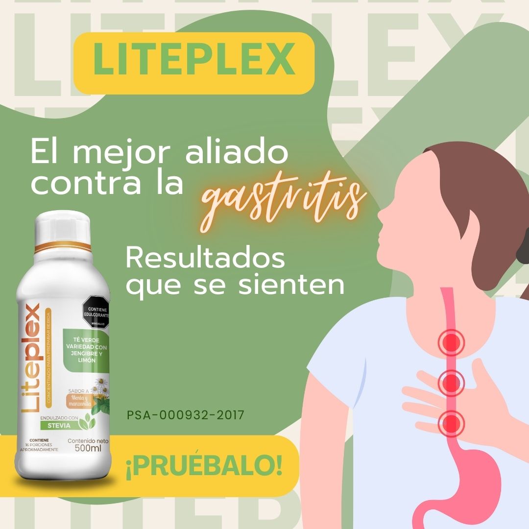 LITEPLEX
Alivio gastritis
Salud digestiva
Reducción acidez
Bienestar estomacal
Producto natural
Suplemento digestivo
Protege el estómago
Registro INVIMA
Alivio reflujo