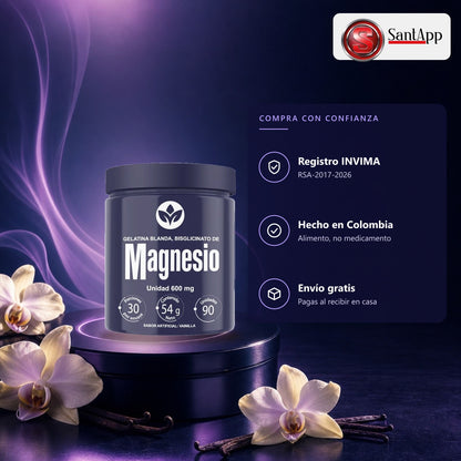 Bisglicinato de magnesio con registro INVIMA RSA-2017-2026, hecho en Colombia, envío gratis