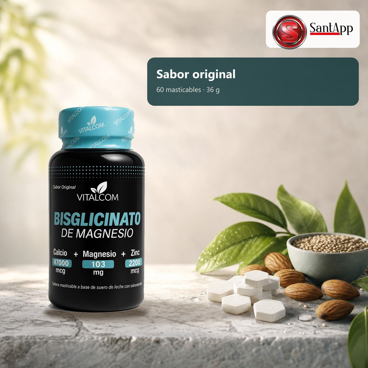 Masticables sabor original, frasco de 60