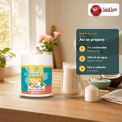 Cómo preparar Booster Lion: 30 g en 240 ml de agua