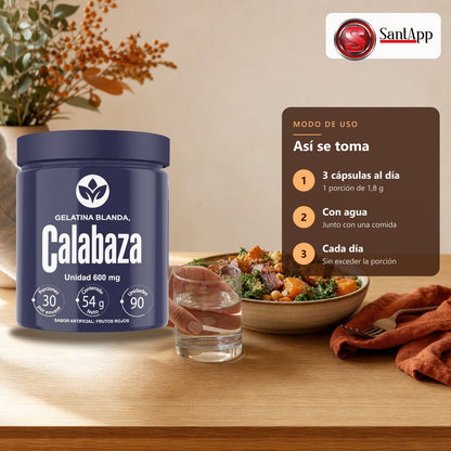 Cómo tomar Calabaza Vitalcom: 3 cápsulas al día