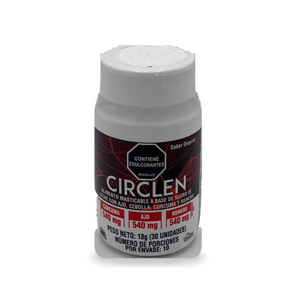 Circlen Vitalcom masticables con ajo, cebolla, cúrcuma y romero x 30