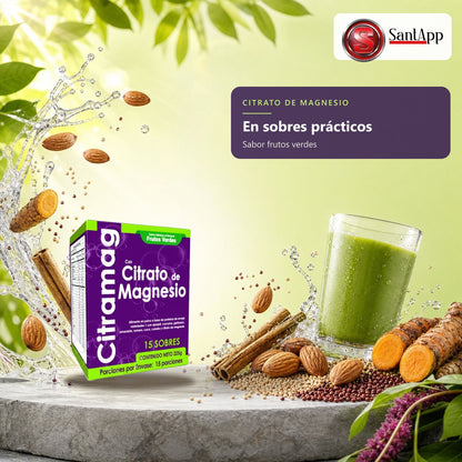 Sobres con proteína de arveja, cúrcuma y citrato de magnesio