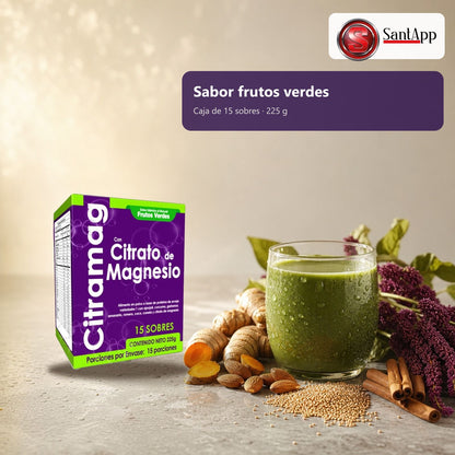 Citramag sabor frutos verdes, caja de 15 sobres