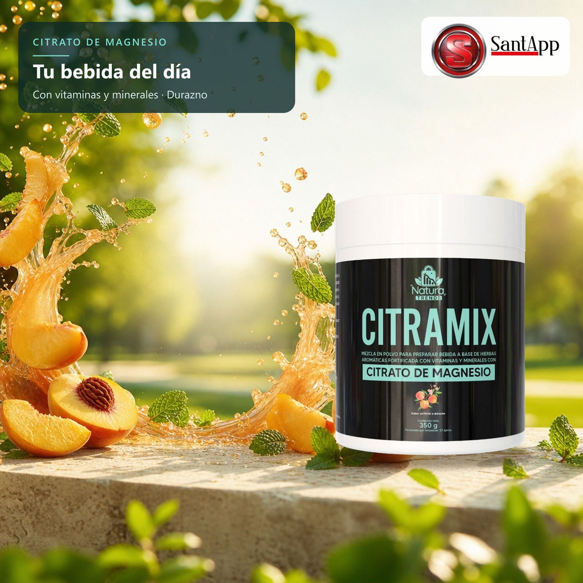 Bebida de citrato de magnesio con vitaminas y minerales