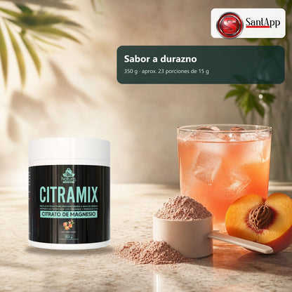 Citrato de magnesio sabor durazno, 350 g, 23 porciones