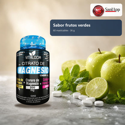 Masticables sabor frutos verdes, frasco de 60