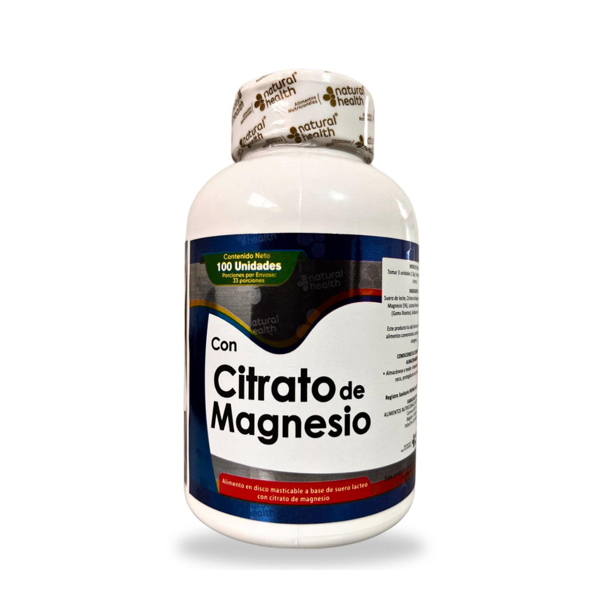 Citrato de Magnesio Natural Health discos masticables x 100