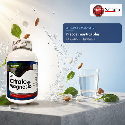 Discos masticables con citrato y óxido de magnesio