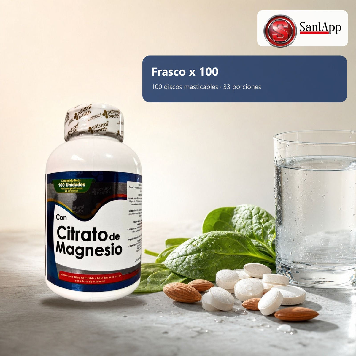 Frasco de 100 discos masticables