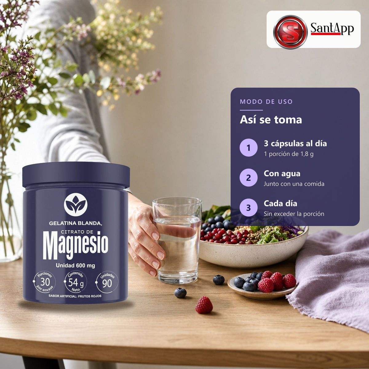 Cómo tomar Citrato de Magnesio: 3 cápsulas al día