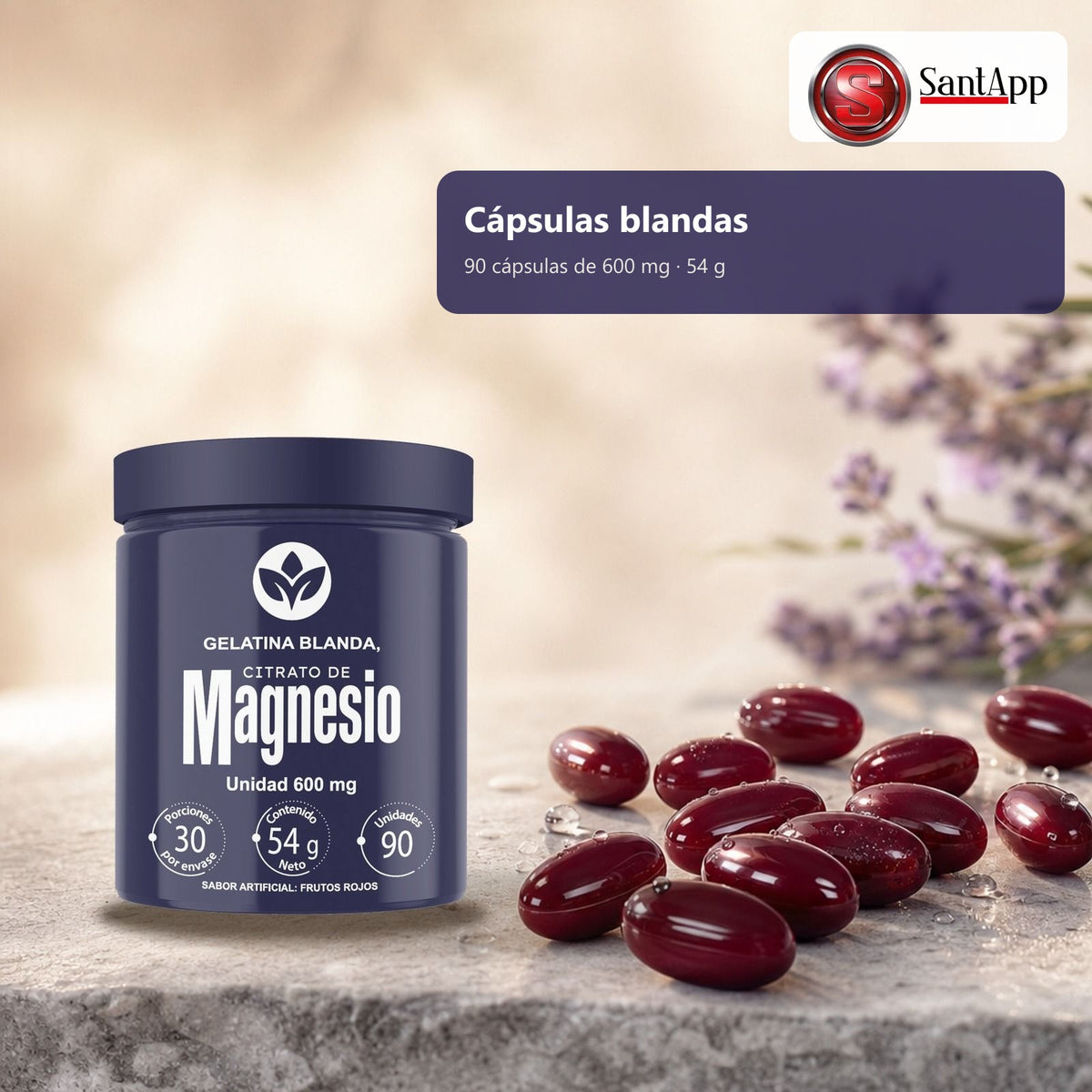 Cápsulas blandas sabor frutos rojos, 90 unidades