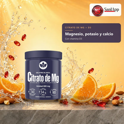 Cápsulas blandas de citrato de magnesio, potasio, calcio y vitamina D3