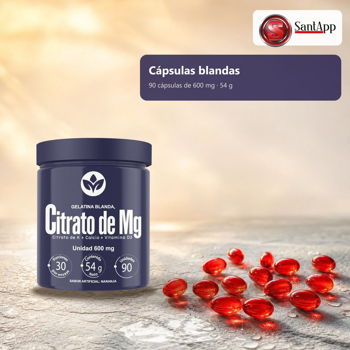 Cápsulas blandas sabor naranja, 90 unidades