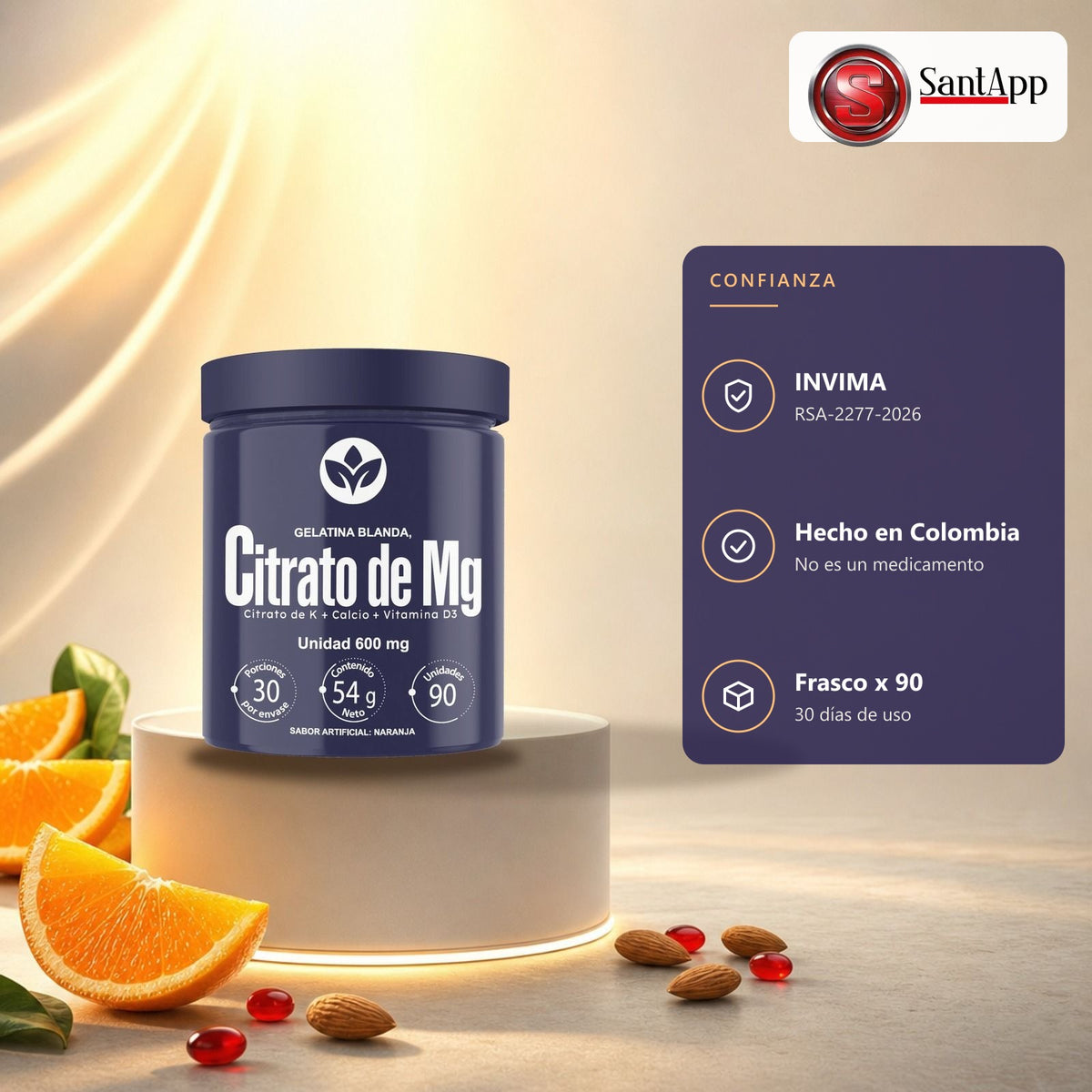 Citrato de Mg Vitalcom con registro INVIMA RSA-2277-2026