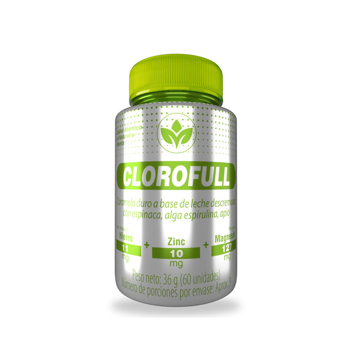 Clorofull Vitalcom caramelos con espinaca, espirulina y apio x 60