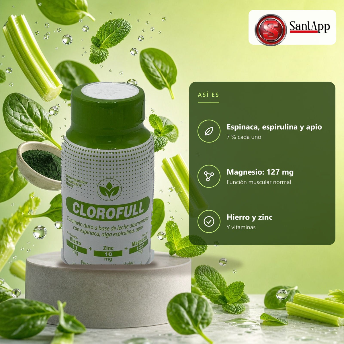 Clorofull: magnesio, hierro, zinc y vitaminas