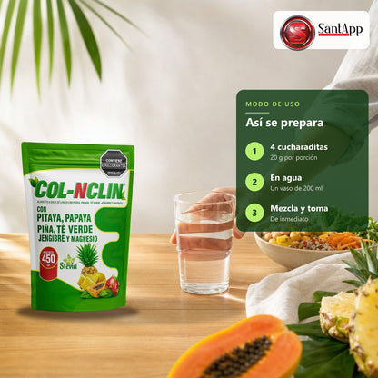 Cómo preparar Col-nclin: 4 cucharaditas en agua