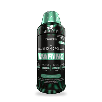Colagenexx colágeno hidrolizado marino líquido con cúrcuma y romero sabor uva 1000 ml
