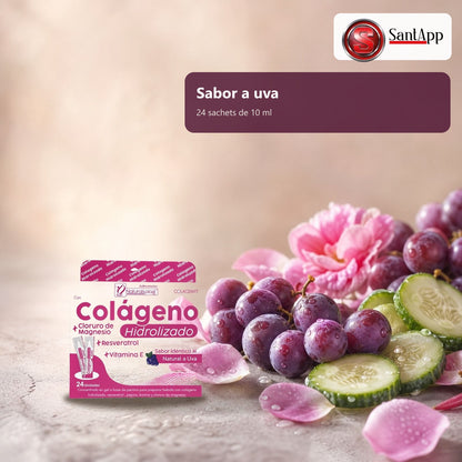 Colagenvit sabor uva, caja de 24 sachets