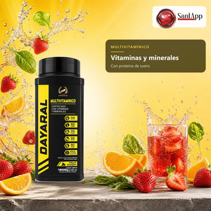 Multivitamínico con proteína de suero, espinaca y agraz