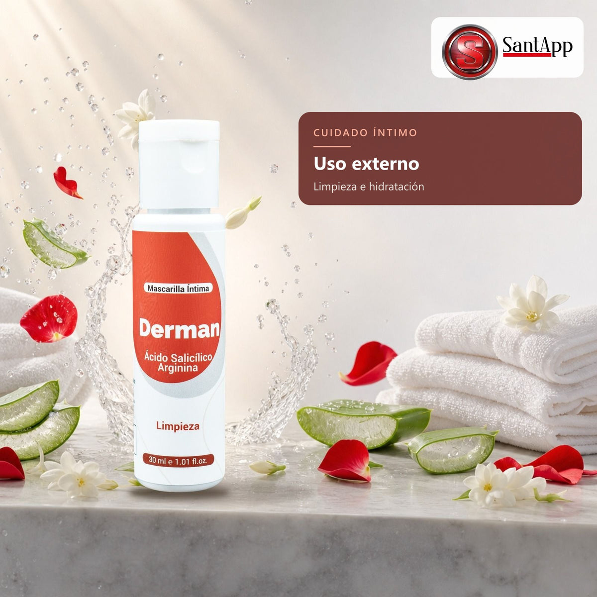 Mascarilla íntima masculina con ácido salicílico y arginina