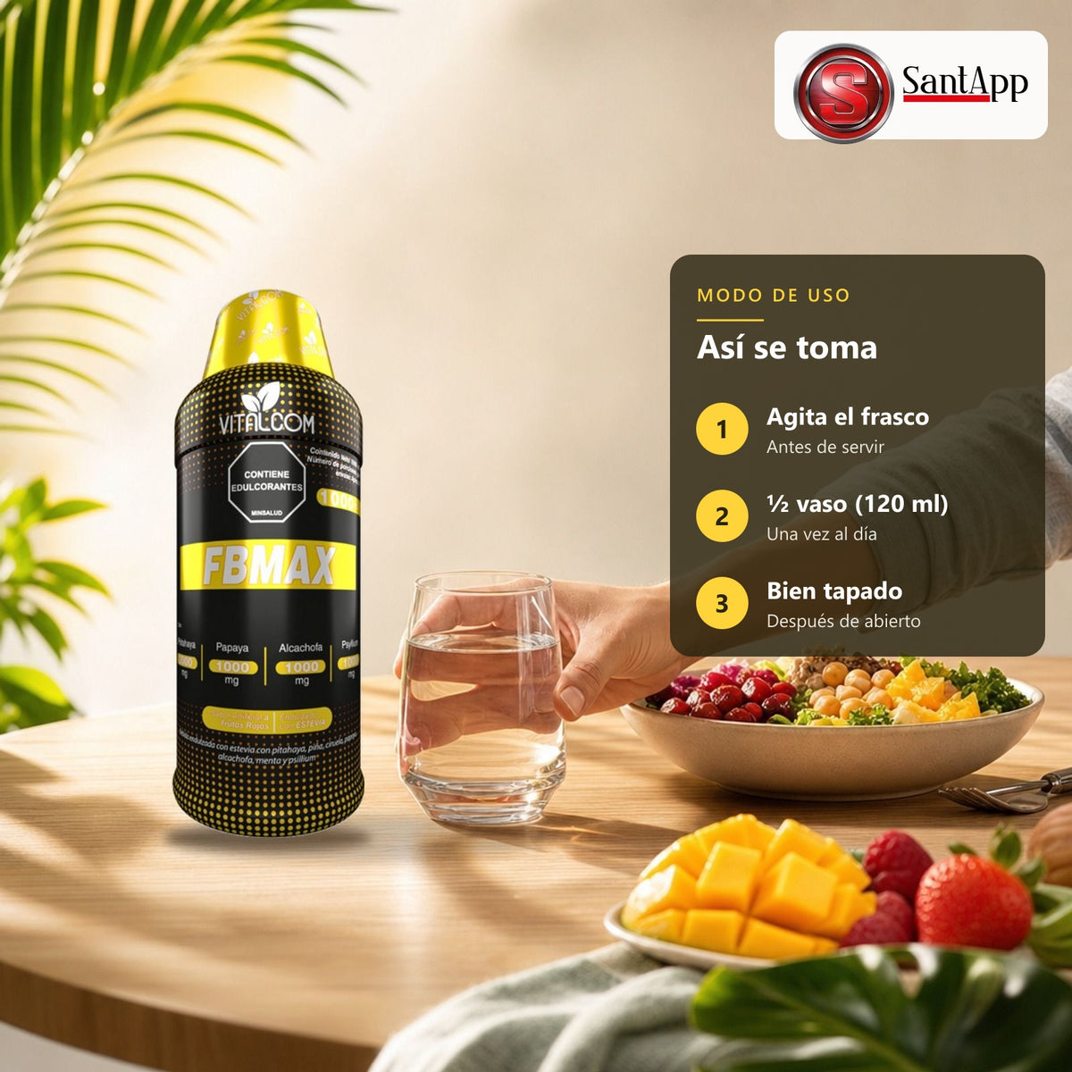 Cómo tomar FBMAX: 120 ml al día
