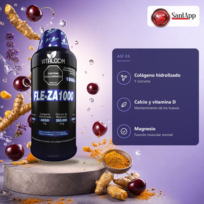 FLE-ZA1000: colágeno, cúrcuma, vitaminas y minerales