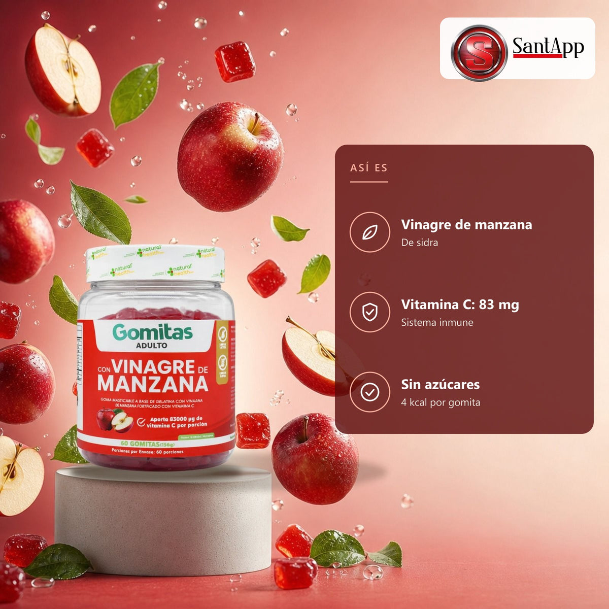 Gomitas de vinagre de manzana: así son por dentro