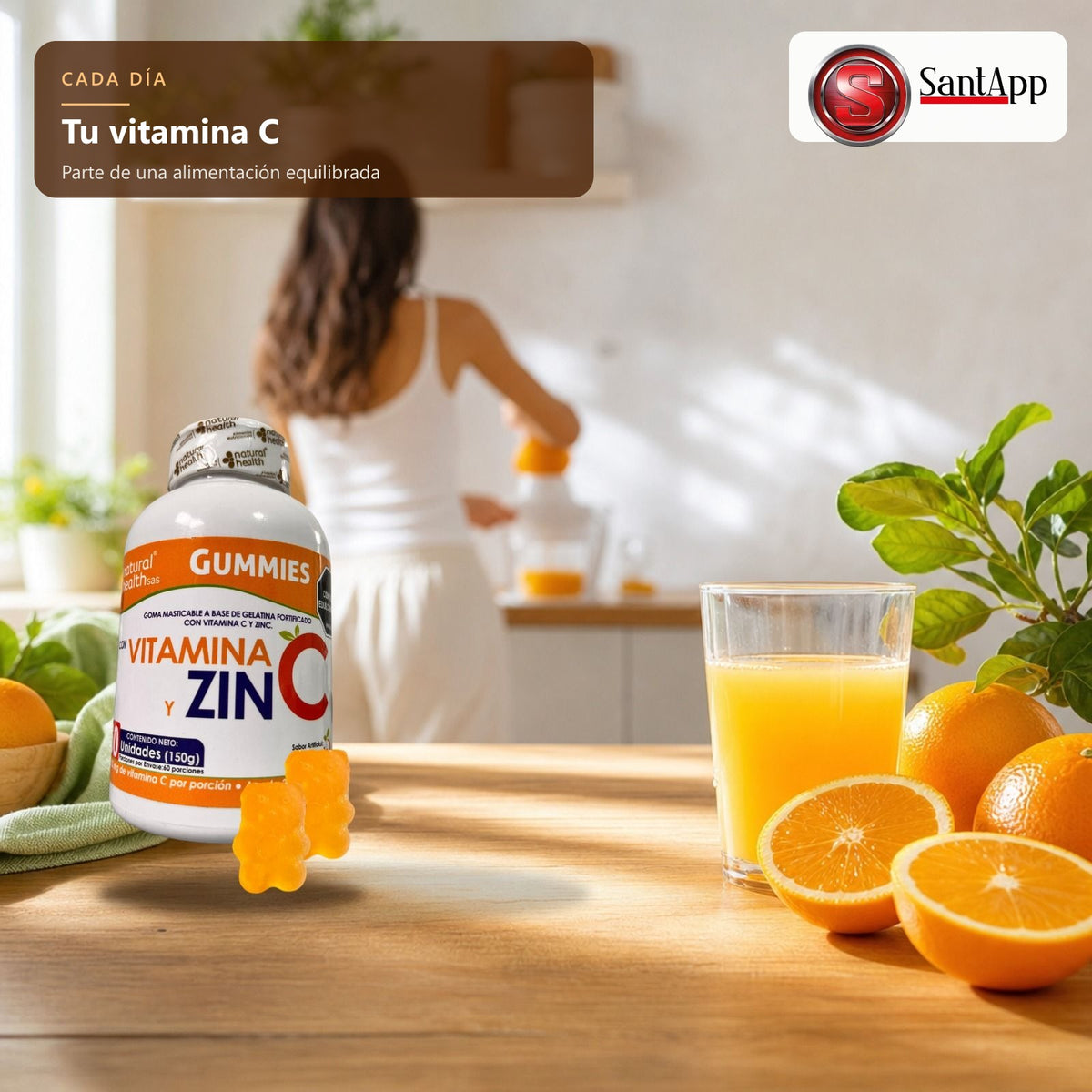 Vitamina C y zinc para tu rutina diaria