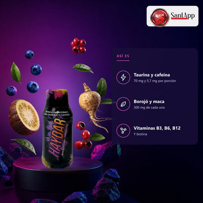 Haydar con taurina, cafeína, borojó, maca y vitaminas B