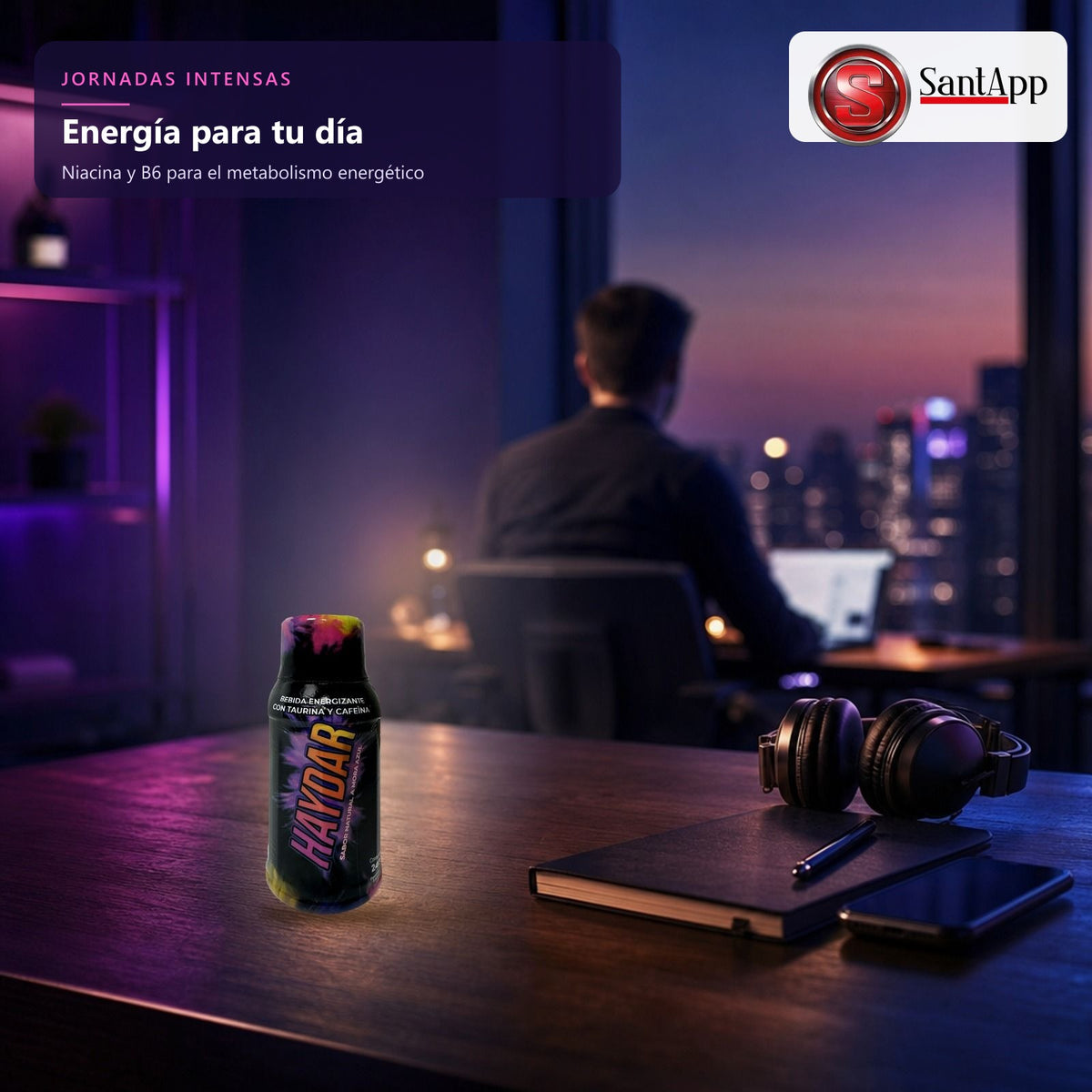 Bebida energizante para jornadas intensas
