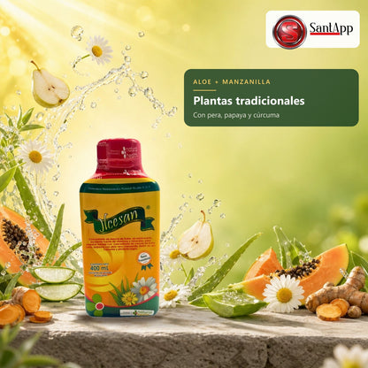 Concentrado con aloe vera, manzanilla y cúrcuma sabor menta