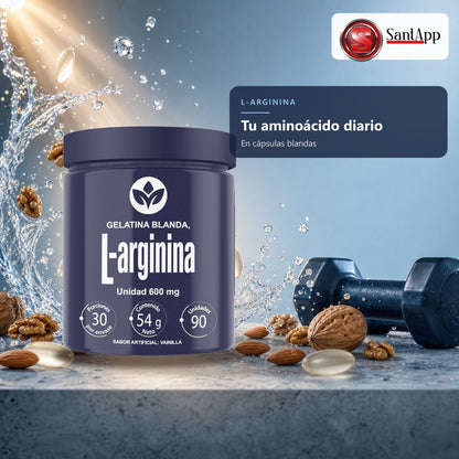L-arginina, aminoácido en cápsulas blandas