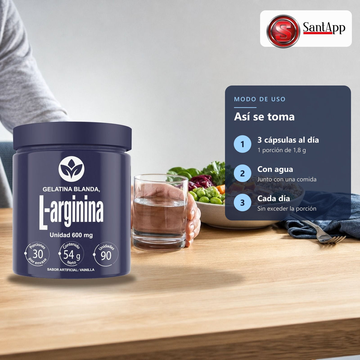 Cómo tomar L-Arginina: 3 cápsulas al día