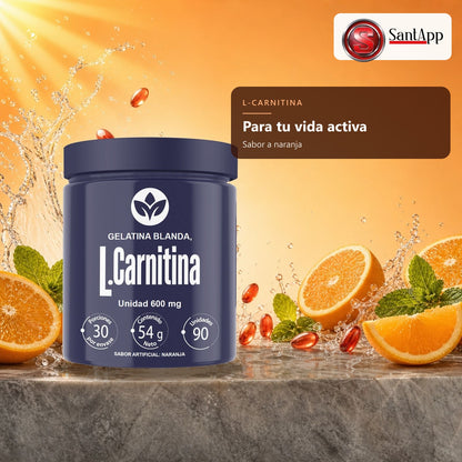 L-carnitina en cápsulas blandas sabor naranja