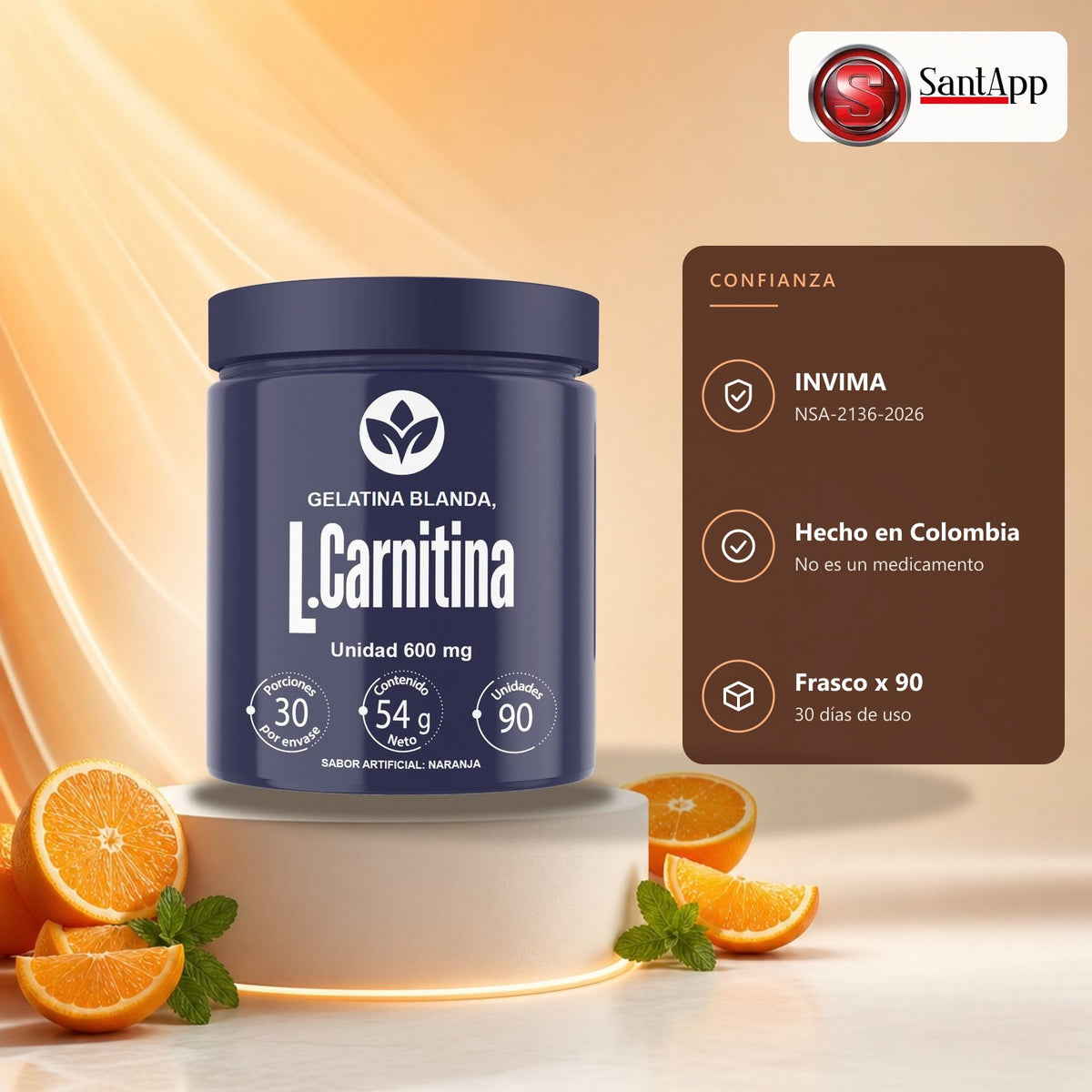 L-Carnitina Vitalcom con notificación sanitaria INVIMA NSA-2136-2026