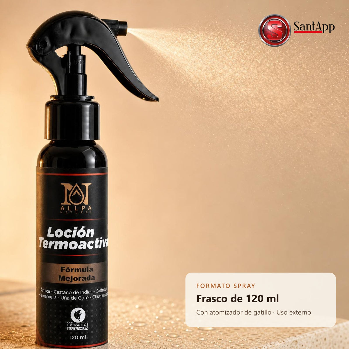 Atomizador de gatillo de la Loción Termoactiva de 120 ml